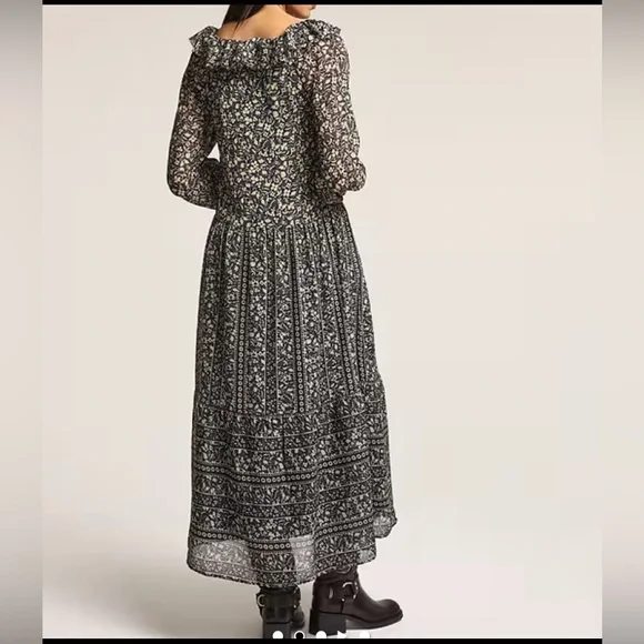 Old navy X Anna Sui maxi dress ruffle collar - Picture 2 of 8